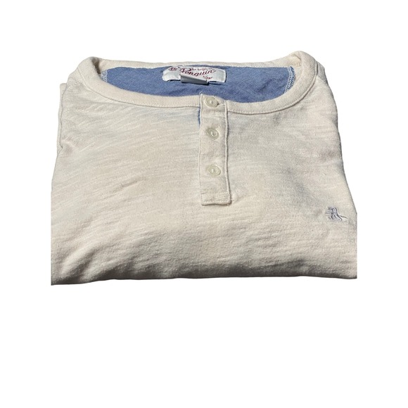 Original Penguin Mens XL Long Sleeve Slub Henley Shirt Oatmeal Heather XL - Picture 11 of 11